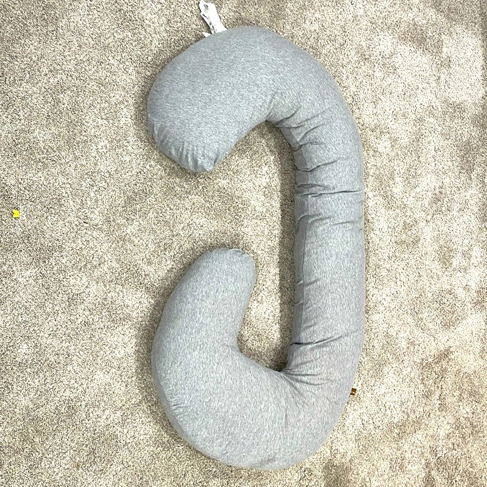 Leach Co pregnancy maternity pillow with removable gray cover